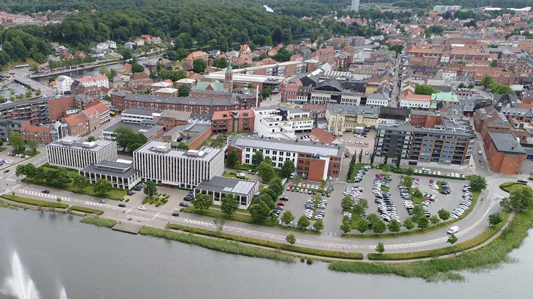 Luftfoto af Silkeborg by